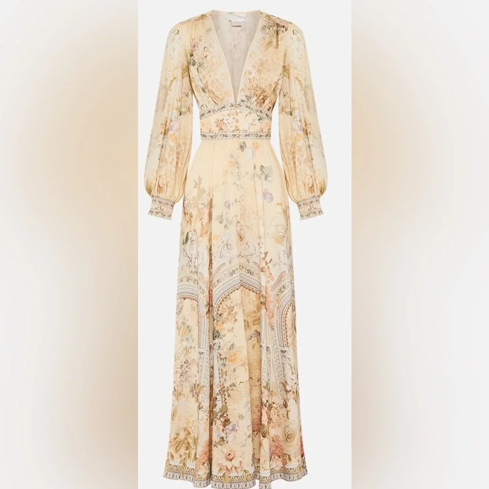 Camilla Adorned in Antiquity Button-Front Maxi Dress - XS - Picture 4 of 14